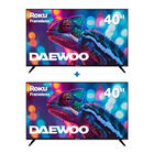 Daewoo Pack 2 Smart Tv 40 Pulgadas  4k Uhd Qled  Roku Tv Wifi Dolby Audio 4 Hdmi 2 Usb Av Netflix Youtube Prime Video  Modelo Daw40qrf