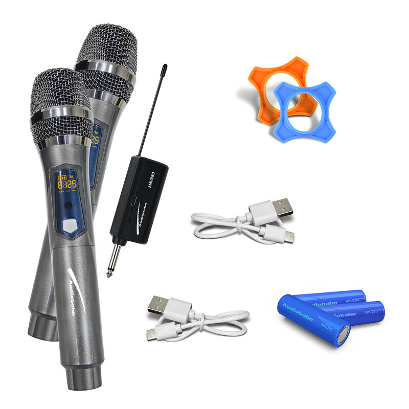 Set de 2 micr&oacute;fonos profesionales inal&aacute;mbricos ... image number null