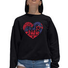 Sudadera De Cuello Redondo Word Art Para Mujer - Coraz&oacute;n 4 de Julio - Negro