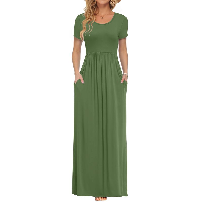 Vestido Maxi Verano Manga Corta Auselily XX-Lar... image number null