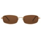 Gafas De Sol Sojos Y2k Rect&aacute;ngulo Estrecho Sj1187 Dorado/marr&oacute;n Oscuro