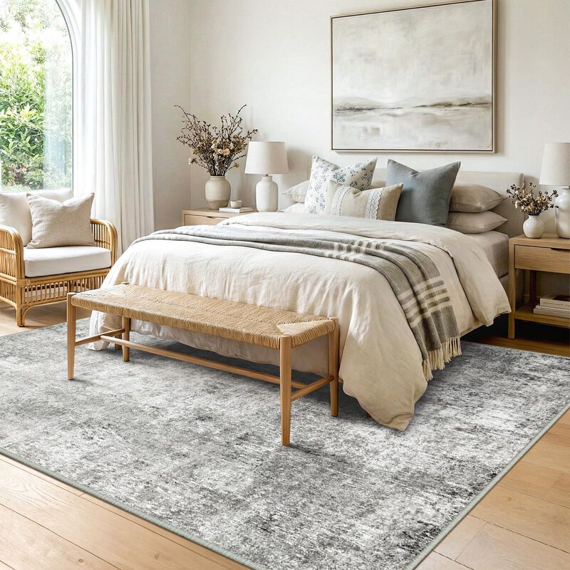 Alfombra De Zona Releany 244 cm x 152 cm Gris Y... image number null