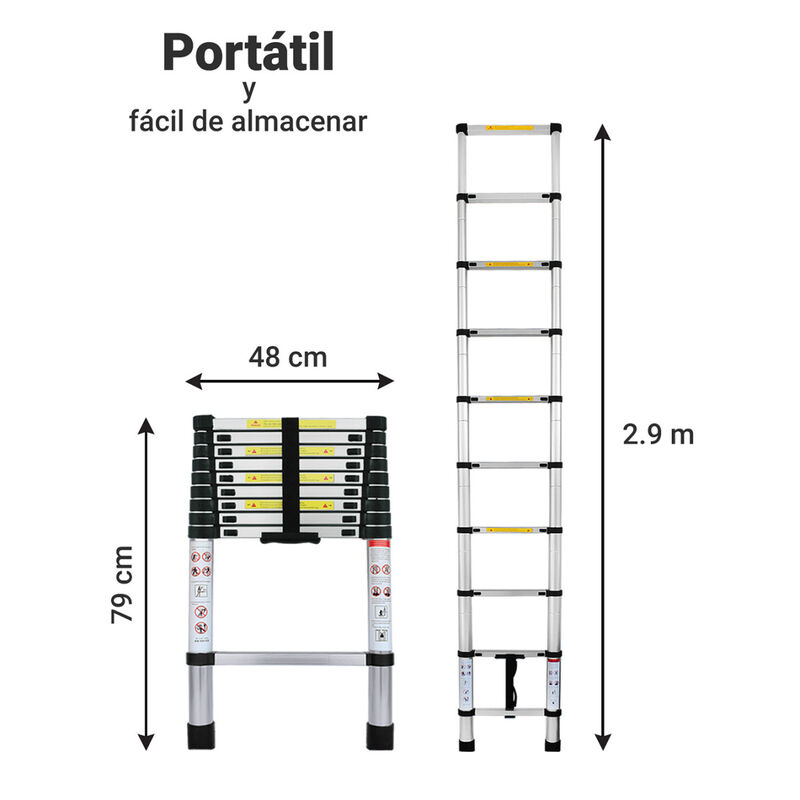 Escalera Telescópica Multiusos de 2.9 m image number null