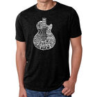 Camiseta Mezcla Premium Word Art Para Hombre - Rock Guitar Head - Negro