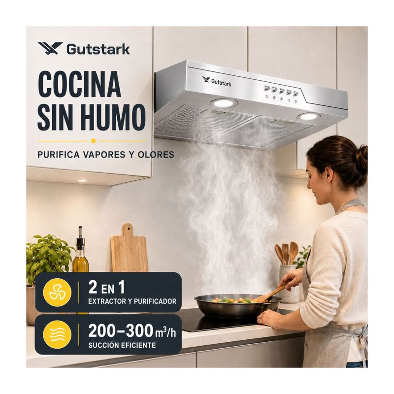 Campana Cocina Extractora Purificadora Acero 50... image number null