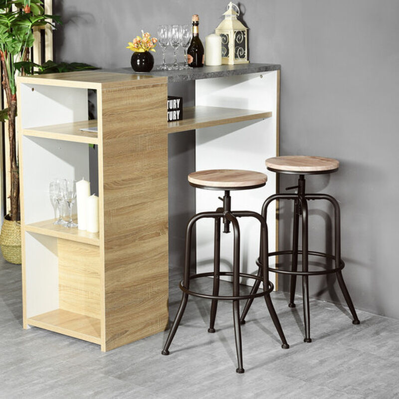 Juego de 2 Taburetes de Bar en Madera image number null