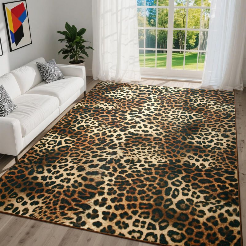 Alfombra Dweike 142 &times; 178 cm Estampado De Leopa... image number null