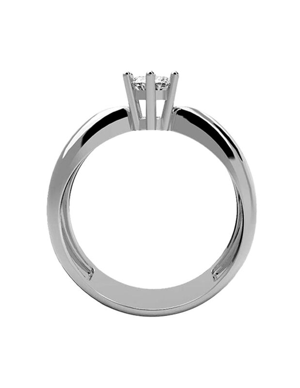 Anillo de Compromiso en Oro de 14K con Circonia... image number null