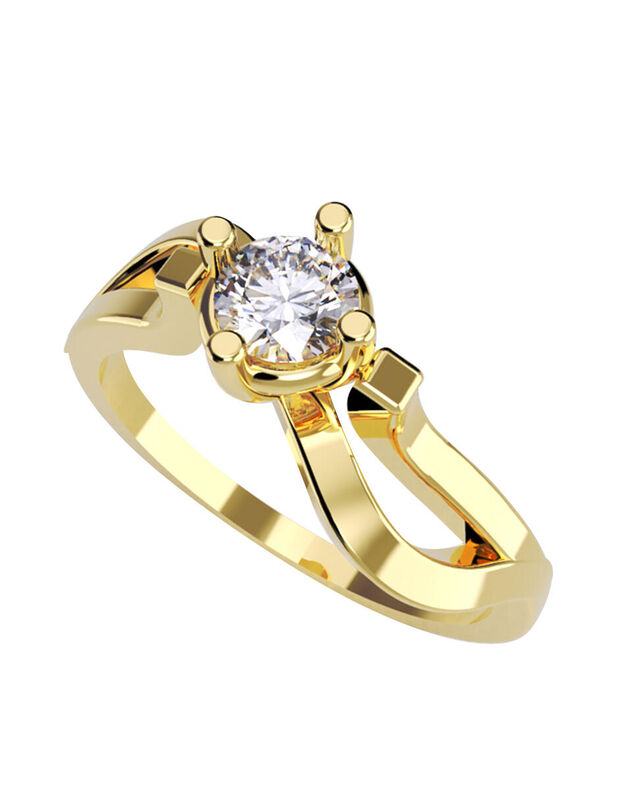 Anillo de Compromiso en Oro Amarillo 10K con Ci... image number null