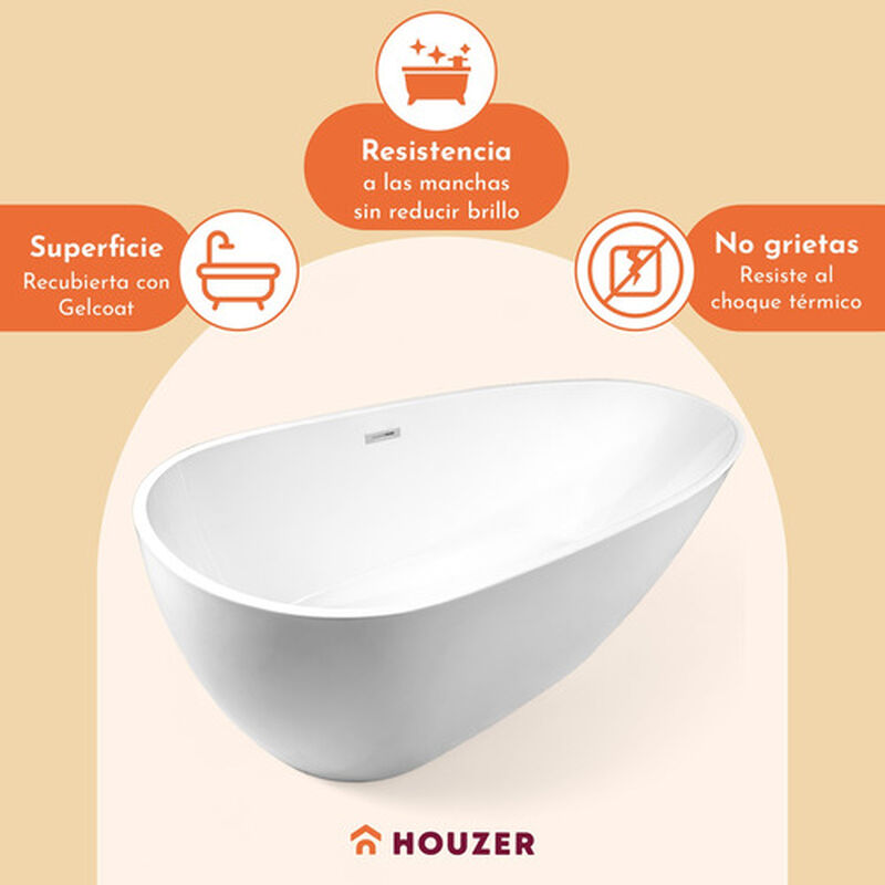 Tina Baño Bañera Fibra Vidrio Lujo Minimalista ... image number null