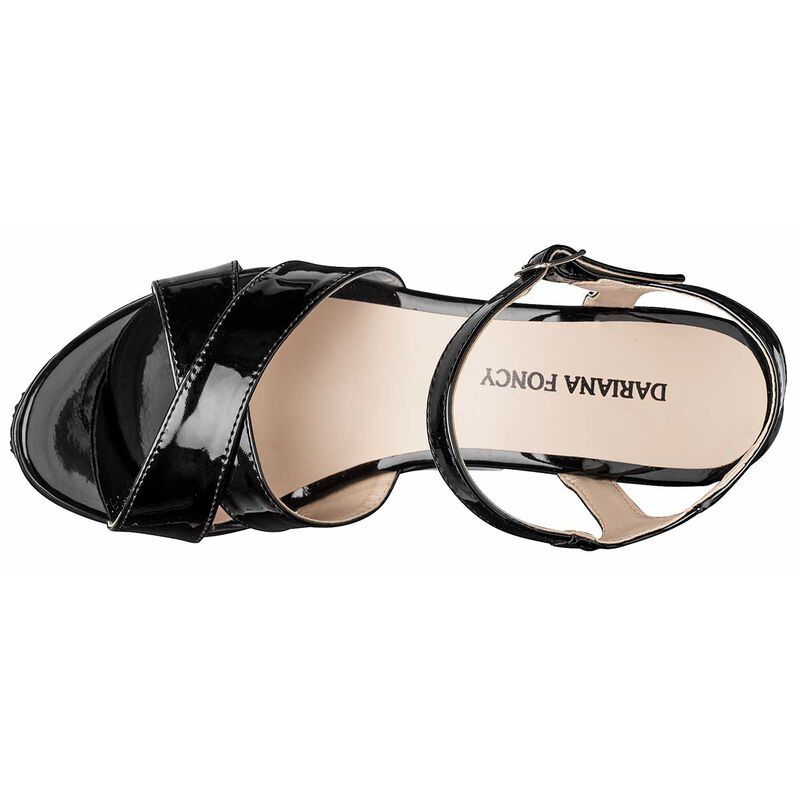 Dayana Foncy Sandalia para mujer negro charol image number null