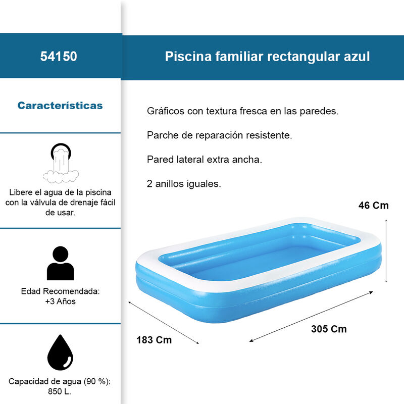 Alberca Inflable Rectangular Infantil Piscina B... image number null