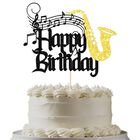 Adorno Para Pastel De Saxof&oacute;n &iexcl;feliz Cumplea&ntilde;os! Con Brillo