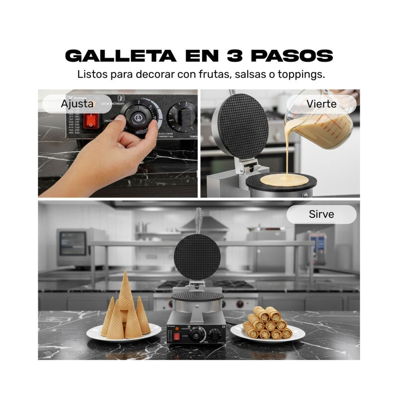 Maquina Conos Marquesitas Individual Temperatur... image number null