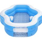 Alberca Inflable Curva 2.70X1.98X.51cm Familiar Color Azul con Porta Vaso y Asientos Caja 1