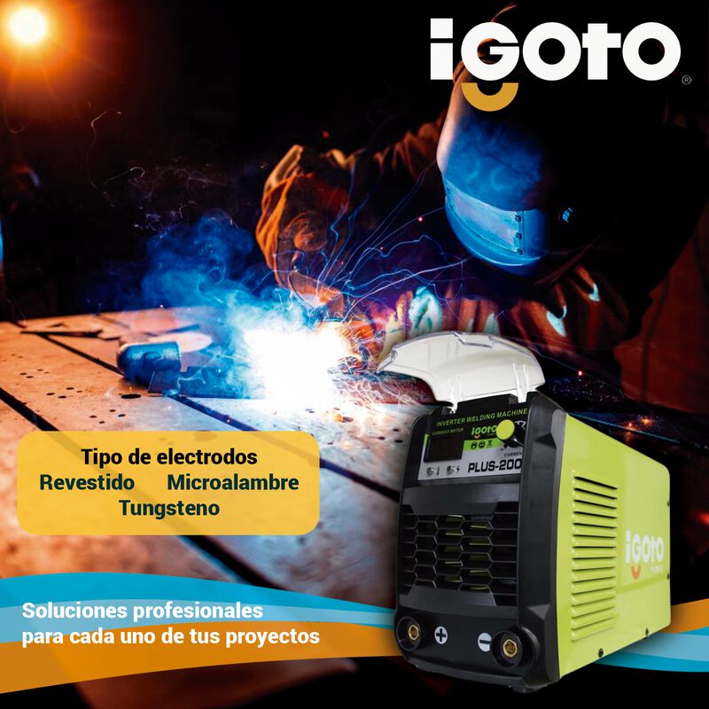 Soldadora Inversora Igoto Plus-200 Kit 200a 110... image number null