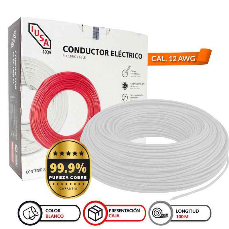 Cable Calibre 12 THW-LS / THHW-LS 100 m Blanco image number null
