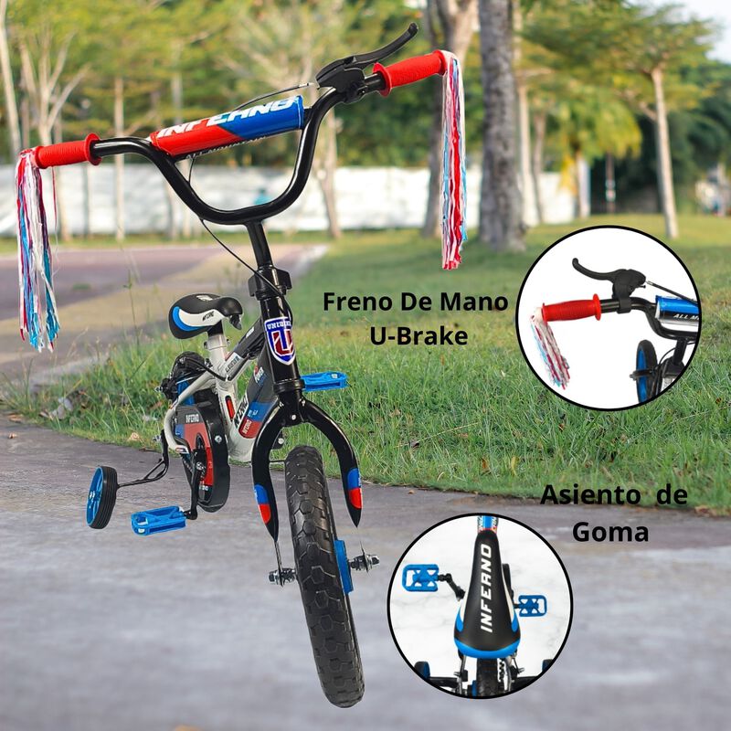 Bicicleta Infantil Rodada 12 Con Ruedas De Apoy... image number null