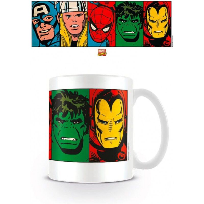 Taza Caras H&eacute;roes Marvel Retro 320 mls image number null
