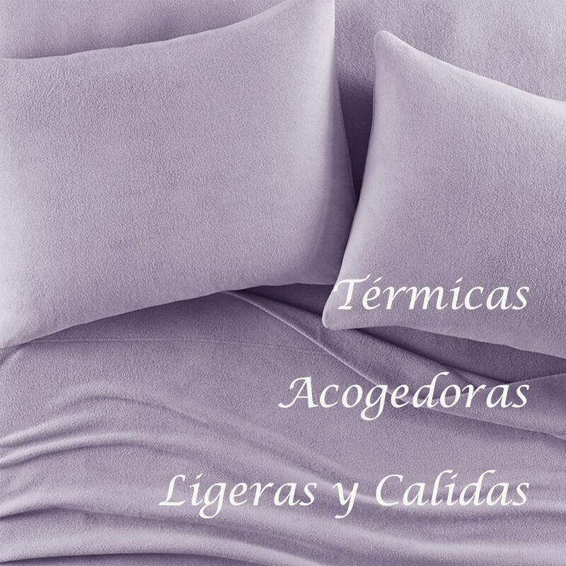 Juego de S&aacute;banas Polar Matrimonial Lila T&eacute;rmica... image number null