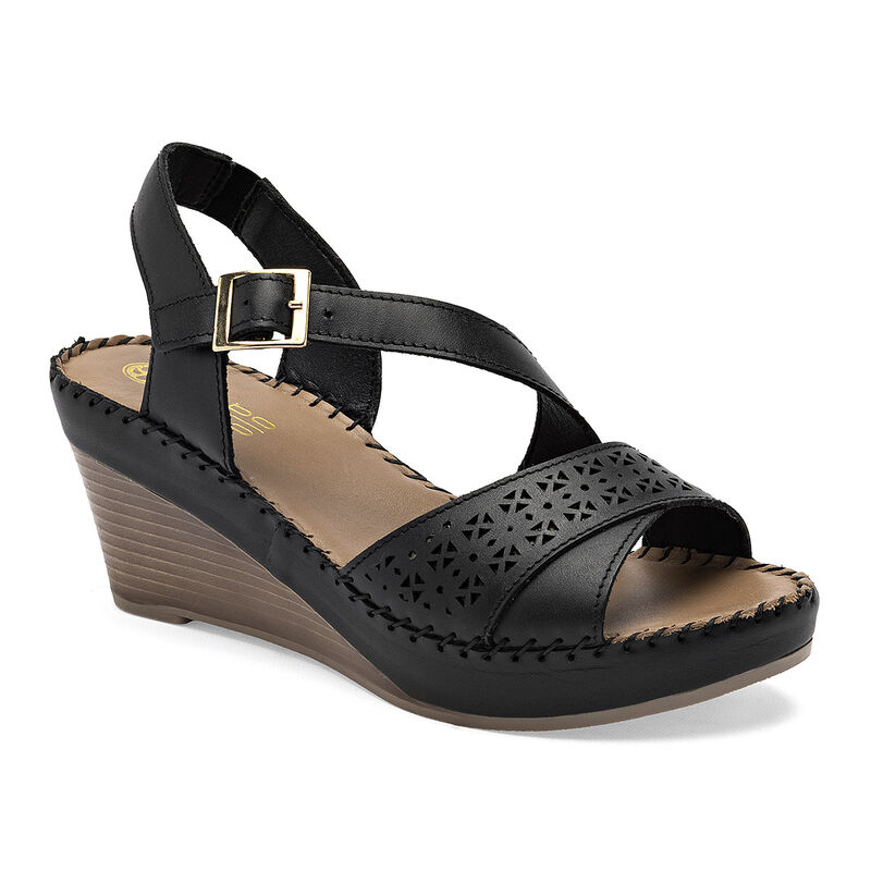 Lobo Solo sandalia cu&ntilde;a para mujer negro cod 14... image number null