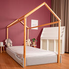 Cama Casa Tapizada Individual Estilo Moderno para Niños Y Niñas -Rosa