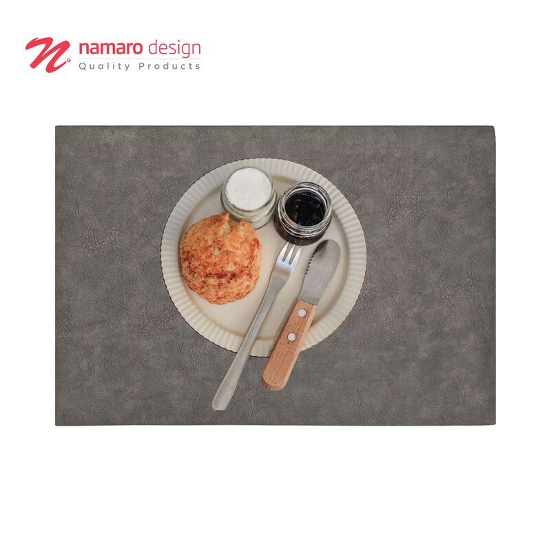 Mantel Individual 4 Piezas Vinipiel Gris Namaro... image number null