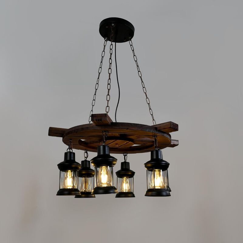 Candil Rustico 6 Luces Modelo Timón image number null