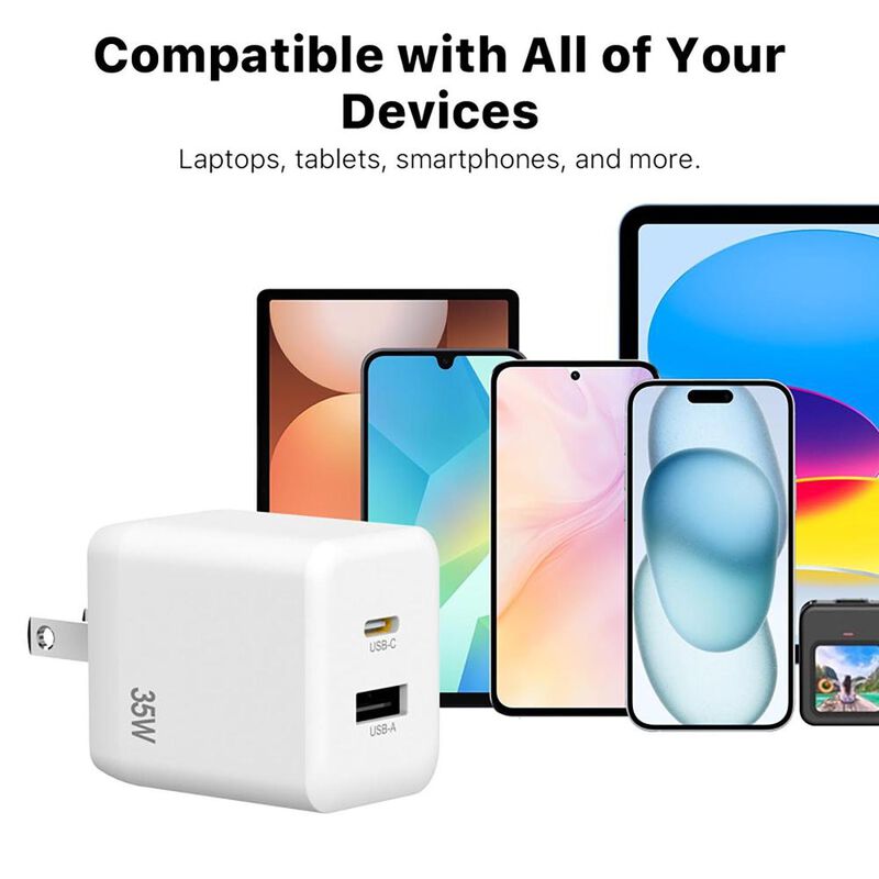 Cargador Ac Mybat 35w Gan Dual Usb-c Usb-a Univ... image number null