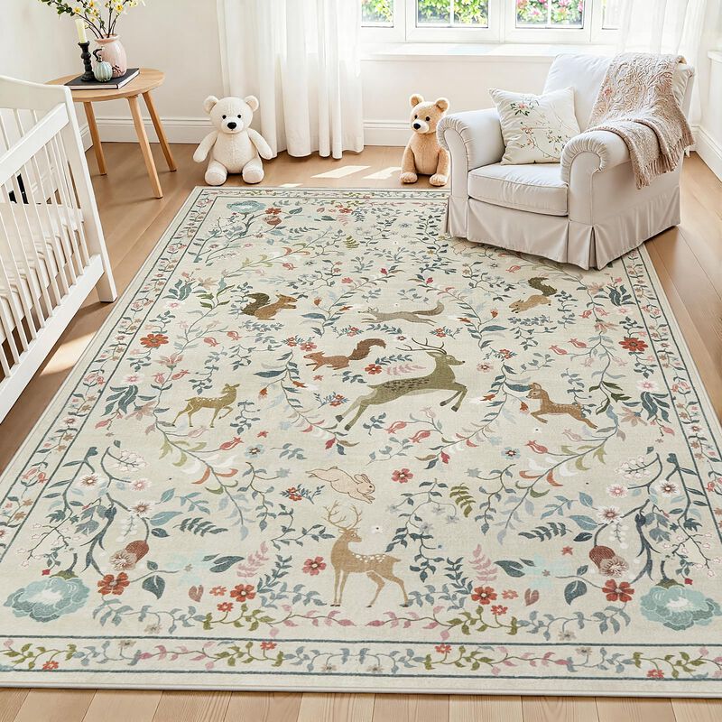 Alfombra De &Aacute;rea Yidanamy 137 cm Boho Floral La... image number null