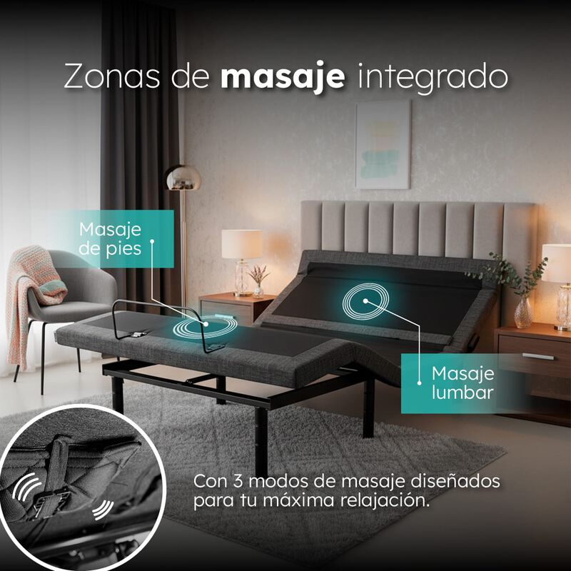 Base de Cama Ajustable Plus Roomi Individual Te... image number null