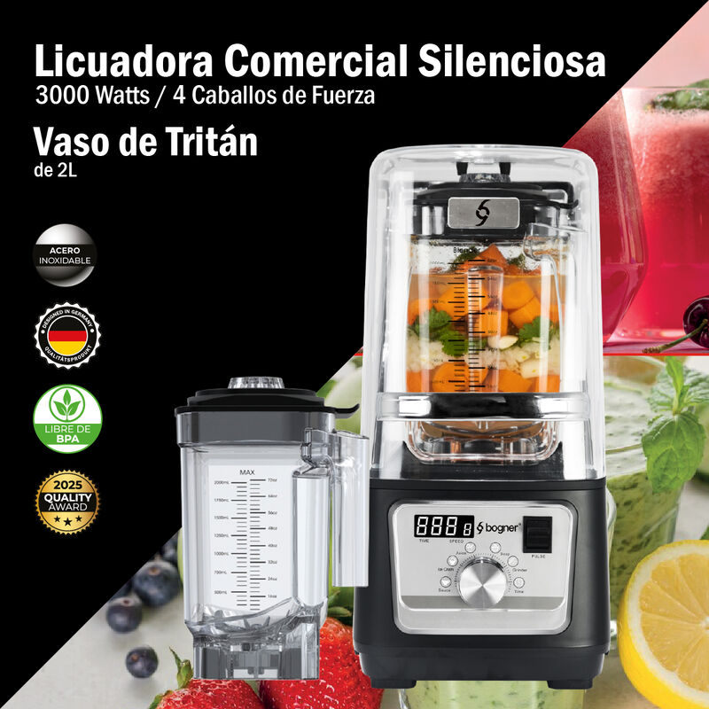Bogner Licuadora Silenciosa 3000w 4hp Trit&aacute;n 2l... image number null