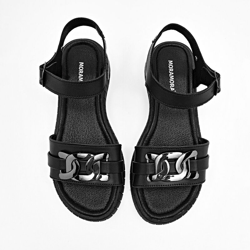 Moramora sandalia piso para mujer negro cod 140... image number null