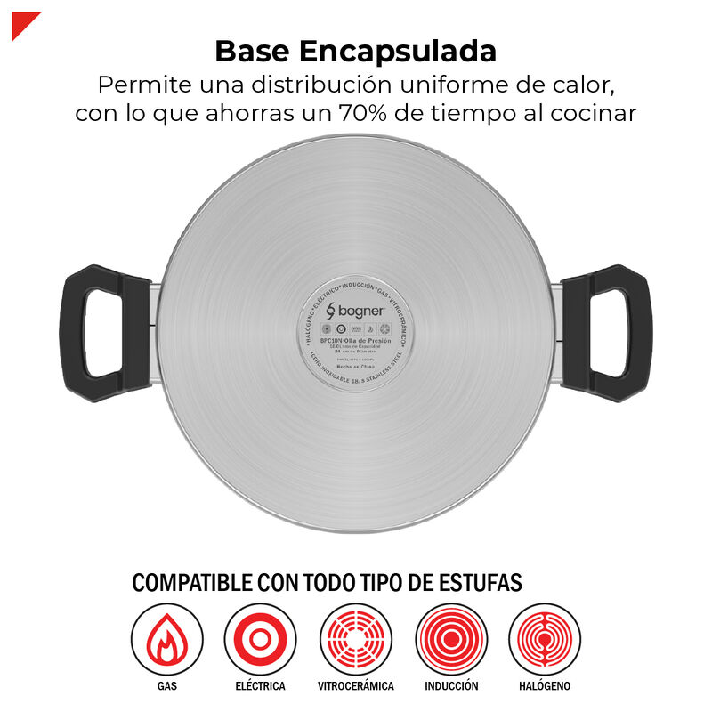 Olla De Presi&oacute;n De 10 Litros Acero Inox 304 Bog... image number null