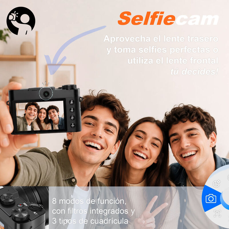 C&aacute;mara Digital Vak Pro 209 Selfie 5k Visi&oacute;n Noc... image number null