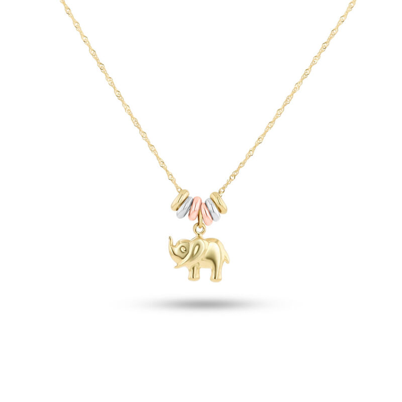 Dije Con Cadena De Oro Florentino 14K Con Elefa... image number null