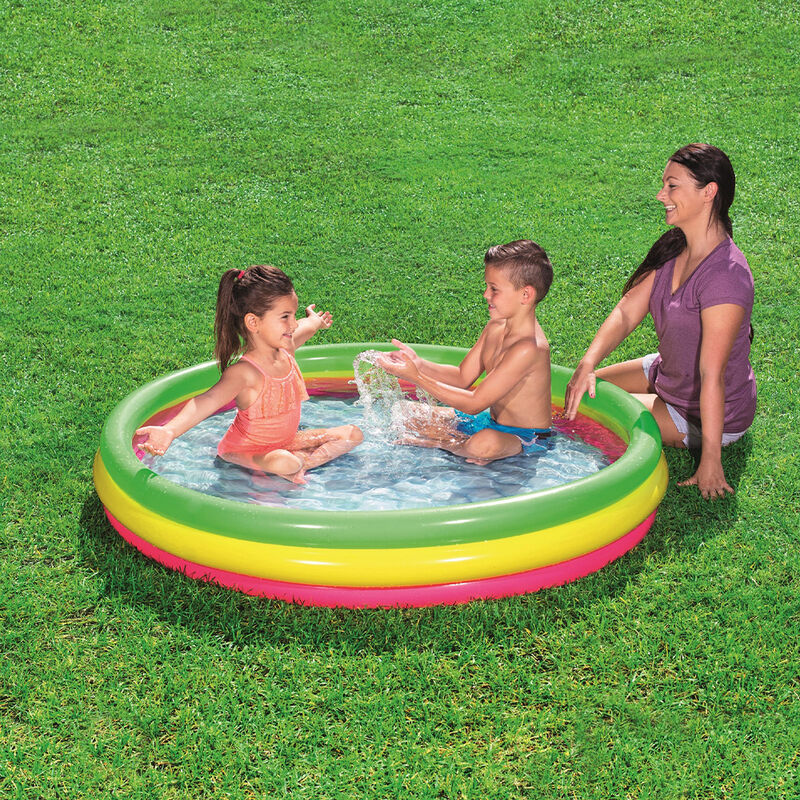 Alberca Inflable Infantil De Arco&iacute;ris 3 Aros Gr... image number null