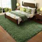 Alfombra Ophanie 122 x 152 cm Gris Verde Estilo Shag