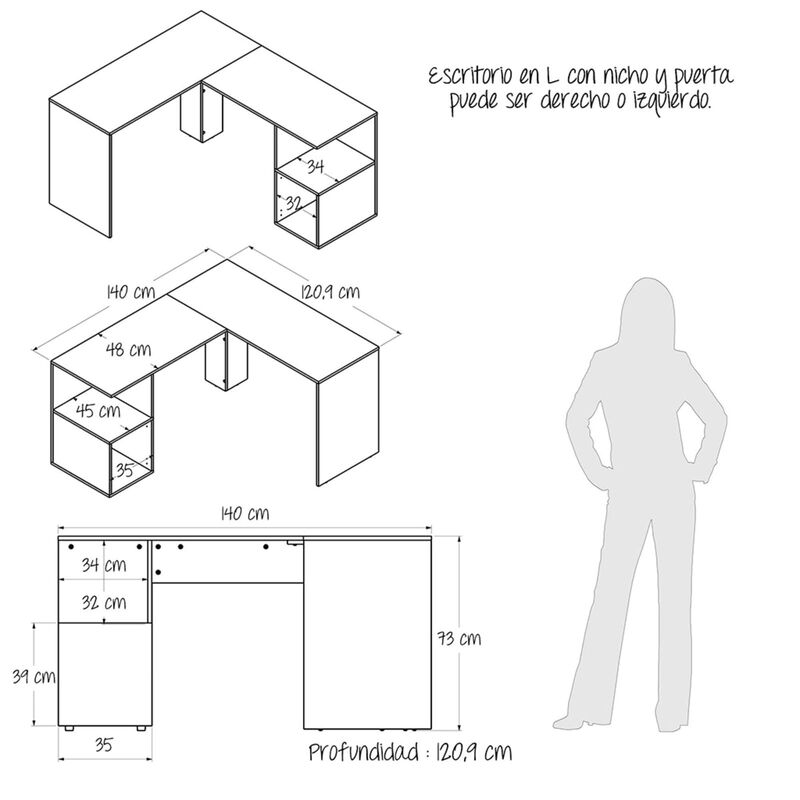 Estaci&oacute;n de Trabajo London en L  Repisas Abiert... image number null