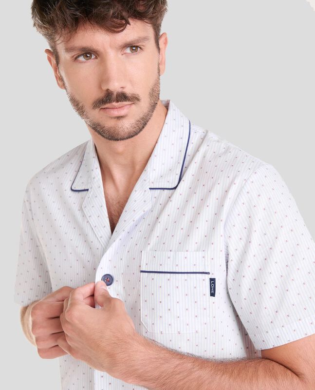 Pijama Corto de Hombre Plumeti Marino image number null