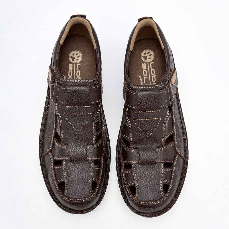 Lobo Solo Sandalia para hombre. Caf&eacute; image number null