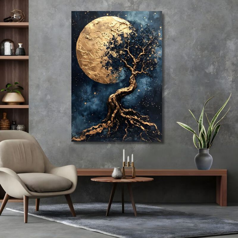 Cuadro Decorativo Impreso 40x60cm Eclipse Dorad... image number null