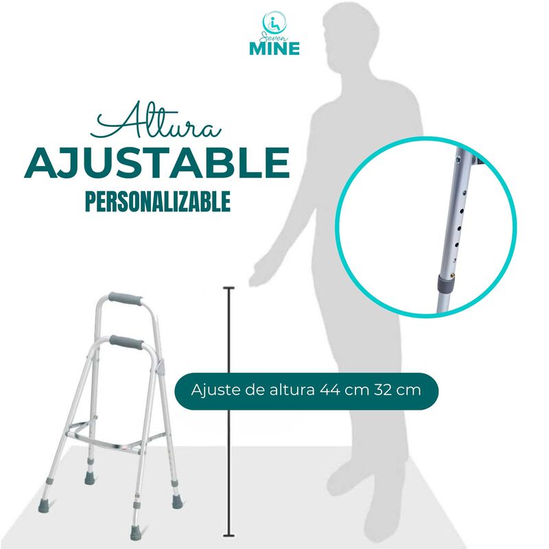 Andadera Lateral Aluminio 1 Mano | Ergon&oacute;mica image number null