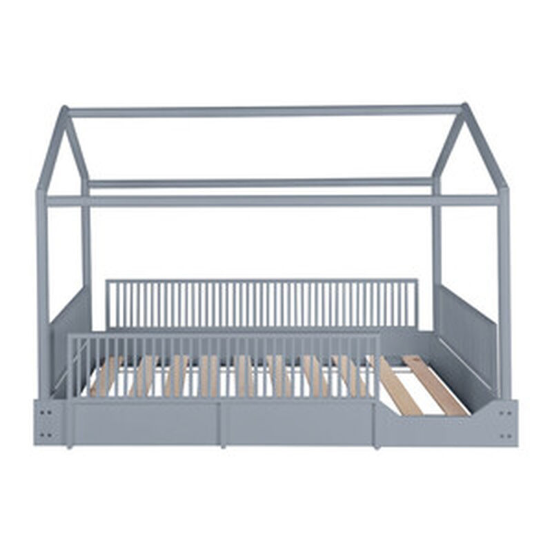 Cama Casa de Madera Montessori Individual Azul ... image number null