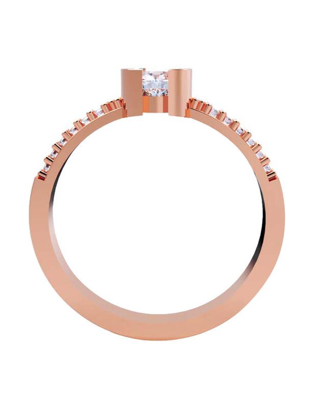 Anillo de Compromiso de 14K con Diamante de Lab... image number null