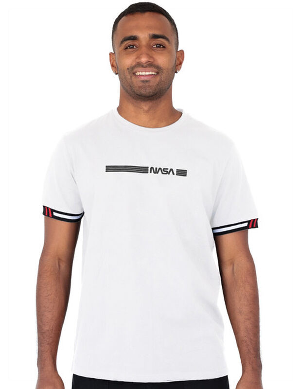 Playera Casual Caballero Premium Estampada Blan... image number null