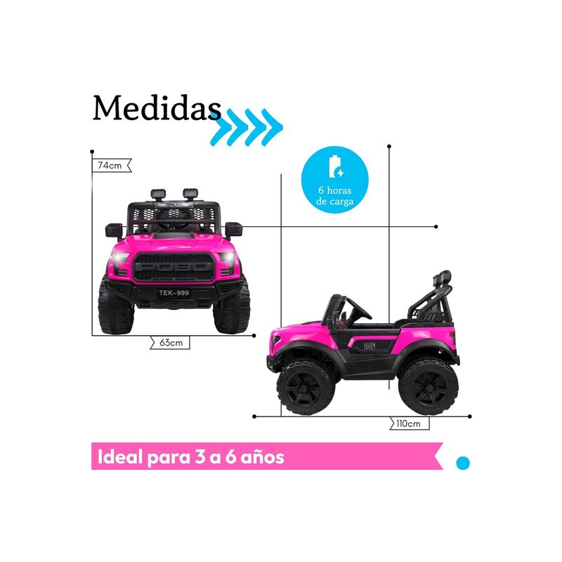 Montable El&eacute;ctrico Tipo Jeep 12v Doble Motor Co... image number null