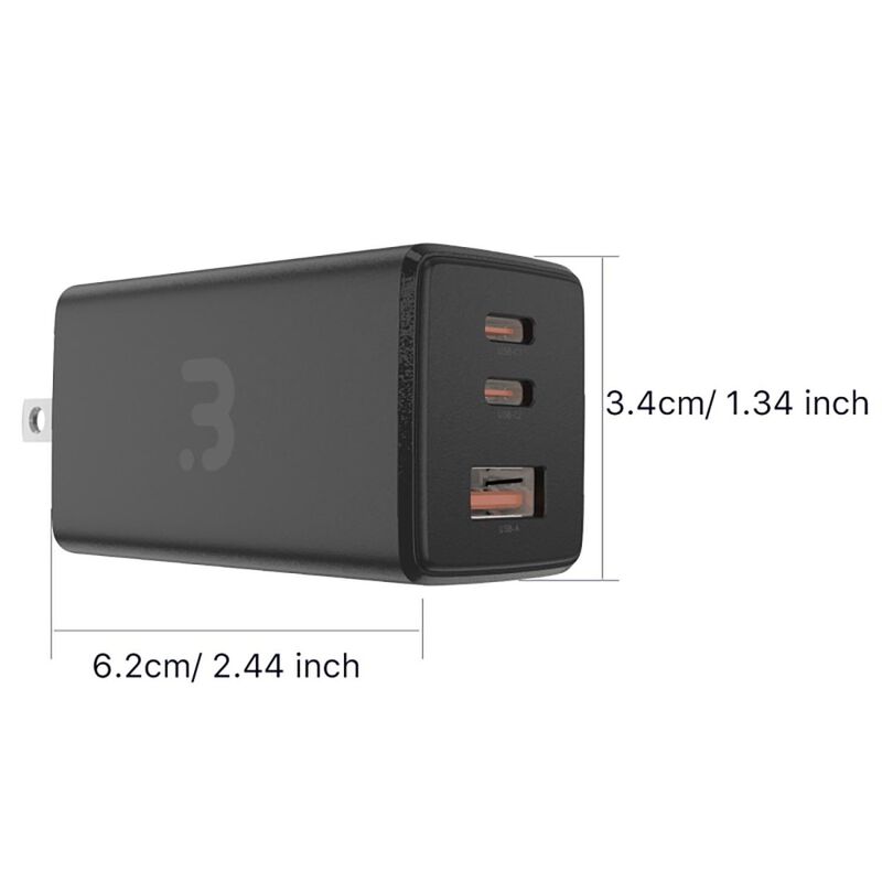 Cargador Ac Mybat 67w Gan Universal Usb-c Negro... image number null