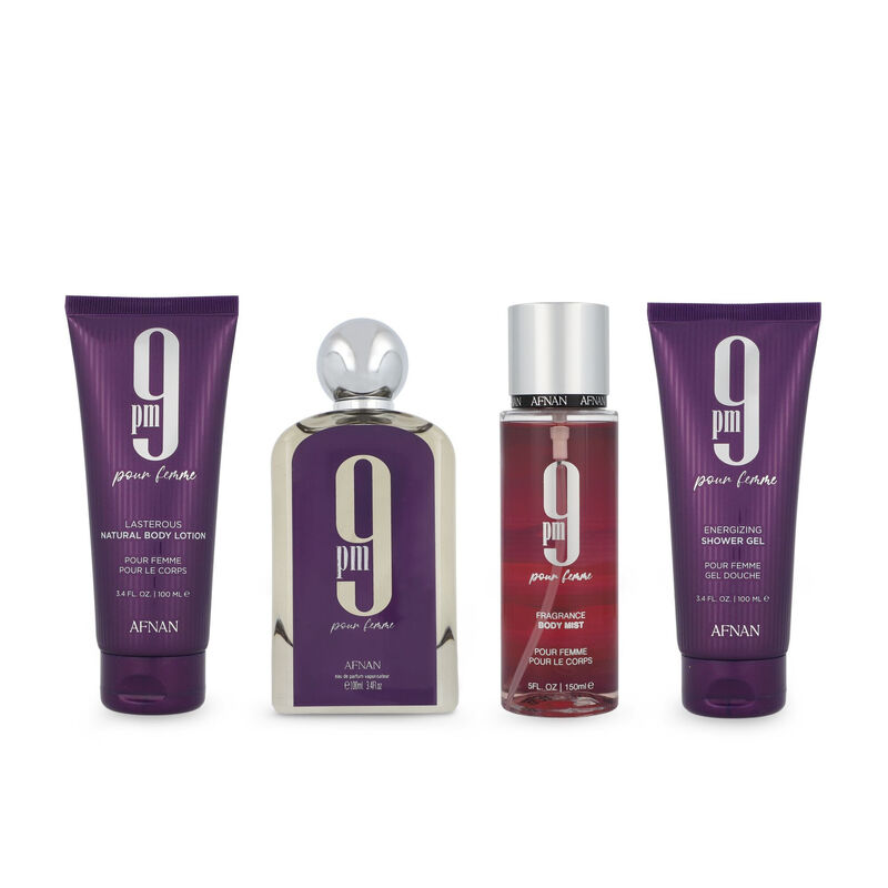 Set Afnan 9pm Pour Femme 4pzs 100ml Edp Spray/ ... image number null