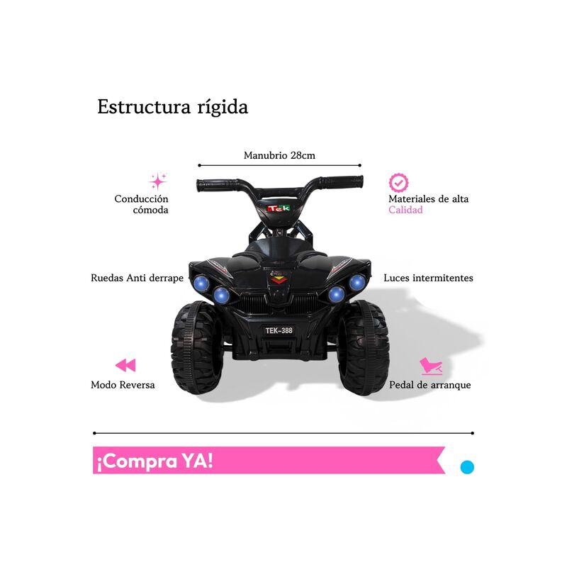 Carro Montable El&eacute;ctrico Moto Cuatrimoto Ni&ntilde;o T... image number null